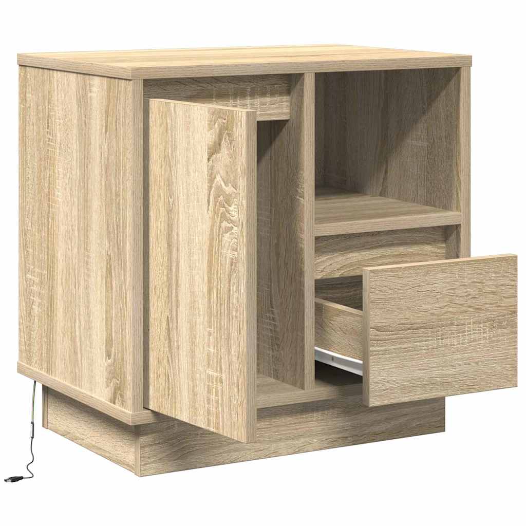 Bedside Cabinet Sonoma oak 50 x 34.5 x 50 cm Engineered wood